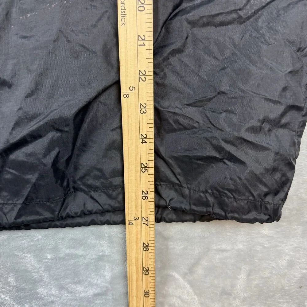 MV Sport Hooded Pullover Windbreaker Jacket Black Nylon Packable Anorak Large